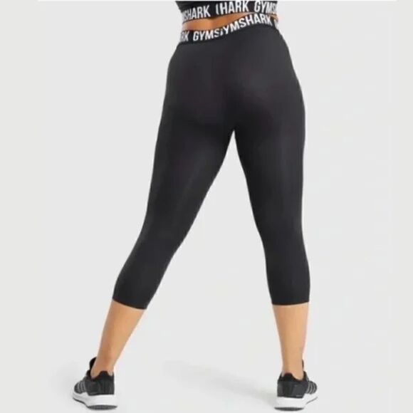 Gymshark Fit Seamless Cropped Leggings Black - Picture 3 of 7